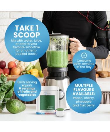 Nova Pharma Greens & Berries - 100% Organic Greens Superfood Powder Rich Vitamins Fiber Omega-3 Fatty Acids Boosts Immune System Detoxifies Digestive System - Lactose-Free GMO-Free - 30 Servings - Buy Online on GoSupps.com