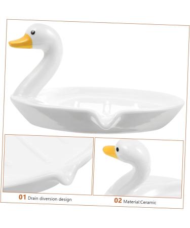 Ciieeo Ceramic Swan Soap Dish Decorative Soap Dish Sink Cute Stand Portable Duck Soap Dish Shower Bathroom Soap Holder Animal Travel Soap Case Ceramic Soap Holder Bracket White Ceramics White 15X10.5X9CM - Buy Online on GoSupps.com