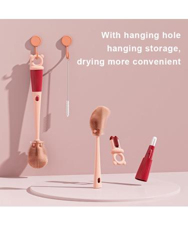 sxvbdway Corner Brush Cup Spout Cleaner Brush Silicone Bottle Brush Set 4-in-1 Cleaning Kit for Water Bottles Cups Containers Red - Buy Online on GoSupps.com