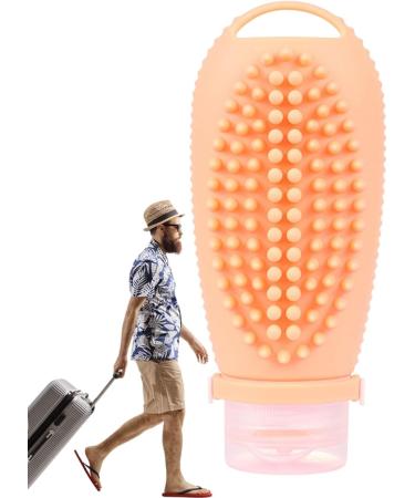Leakage-Proof Silicone Travel Bottles with Massage Brush - Portable Shampoo & Toiletries - Non-Slip Handle - Perfect Travel Storage Solution - Buy Online on GoSupps.com