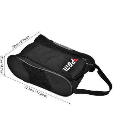 Portable Golf Shoe Bag | Travel Double Zipper Organizer for Men & Women | Breathable Soccer Shoe Bag (Black) - Buy Online on GoSupps.com