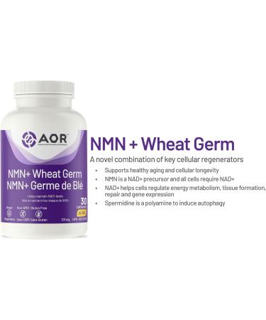AOR - NMN+ Wheat Germ 30 capsules - Helps in Energy Metabolism and Tissue Formation - Helps Maintain Levels of NAD+ in the Blood - Supports Healthy Aging of Cells - Buy Online on GoSupps.com