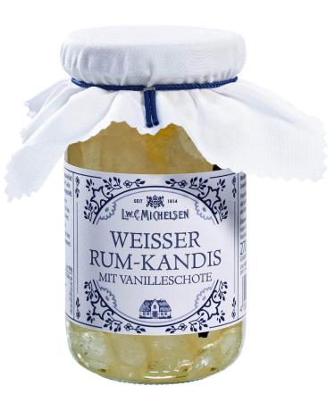 L.W.C.Michelsen - Landhaus Weißer Rum -Kandis with vanilla bean (270g) |White Kandis placed in Jamaica rum |For tea lovers |A glass full of pure naturalness