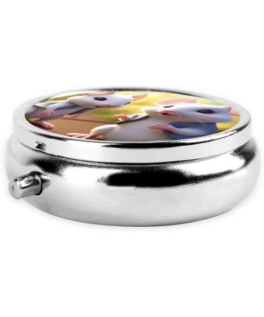 Mother and Child Rats Portable Metal Pill Box | Mini 3-Compartment Design | Ideal for Travel & Small Pills - Buy Online on GoSupps.com