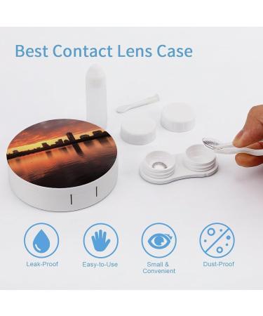 Boston Charles River Skyline Sunset Contact Lens Case - Portable Travel Storage Box - Buy Online on GoSupps.com