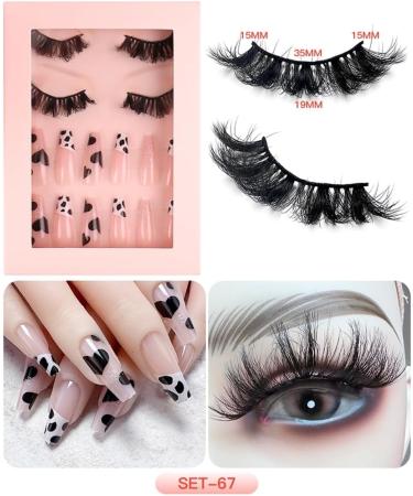 PLCPDM Eyelashes Natural Look False Eyelashes Press on s Reusable Fake s with Glues for Women SET69 - Buy Online on GoSupps.com