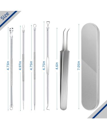 Blackhead Remover Tool Kit - 5 Pack Professional Stainless Steel Extractor Tools for Face and Nose - Pimple Popper, Comedone, Acne, and Whitehead Removal with Case - Buy Online on GoSupps.com