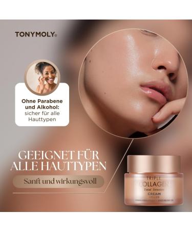 TONYMOLY Triple Collagen Total Tension Cream - Collagen Cream for Face Korean Skincare - Skin Firming Cream Anti-Wrinkle Cream Whitening Cream Beauty Cream - Collagen Face Cream for Women 80 ml - Buy Online on GoSupps.com