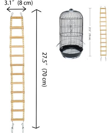 Buy Bird Ladder Bridge Toys - 12 Wooden Small Animal Climbing Accessories for Parrots Cockatoos Hamsters & More (70 cm) - Buy Online on GoSupps.com