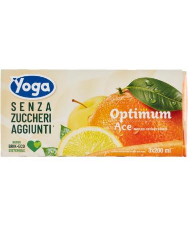  Italian Gourmet E.R. 8 x Yoga Succhi di Frutta Optimum Ace fruity flavour apple oranges carrots and lemons no added sugar refreshing drink 3 x 200 ml + Italian Gourmet Polpa di Pomodoro 400 g box - Buy Online on GoSupps.com
