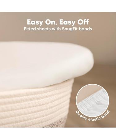2-Pack Organic Cotton Fitted Baby Bed Sheets for Boys & Girls - Soft White Stroller and Mattress Covers - Buy Online on GoSupps.com
