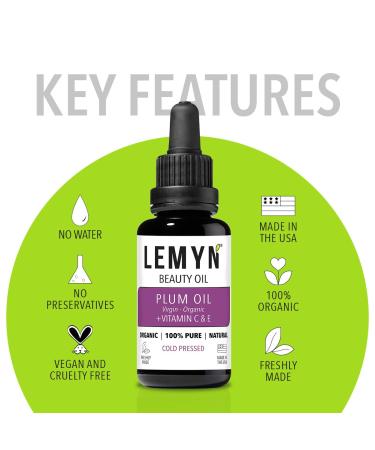 Plum Kernel Face Oil |Supercharged with Vitamin C & E | Freshly Made | Luxurious Hydration & Glow | Organic & Natural | Handcrafted Freshness from Santa Barbara CA 0.5 Fl Oz (Pack of 1) - Buy Online on GoSupps.com