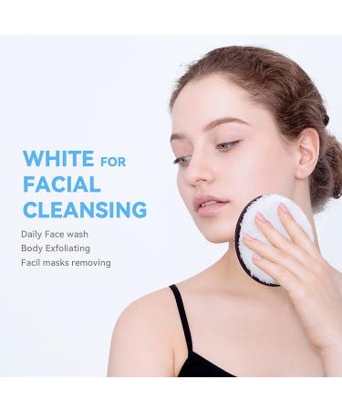 FASPLENDOR Reusable Makeup Remover Pads - Washable Microfiber and Sponge, Dual Texture for Facial Cleansing and Body Exfoliating, Large Size 4 Count with Laundry Bag - Buy Online on GoSupps.com