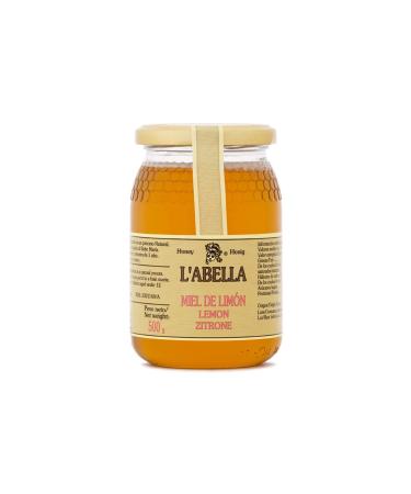 L'Abella Mel - 100% Natural Lemon Honey | Pure Organic Bee Honey Hand Harvested in Spain, Gluten Free - 500g