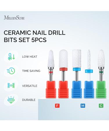 Meloysusie Nail Drill Bits Set - 10pc Ceramic Safety Bits for Electric Nail Files - Professional Tools for Acrylic, Gel Nails, Cuticle Removal - 3/32 Inches - Buy Online on GoSupps.com