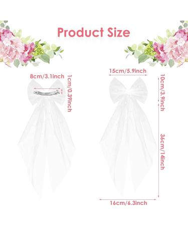 Bridal Hair Bow Veil with Pearl White Wedding Veil with Barrette Short Tulle Hair Accessories for Bachelorette Party Bridal Shower - Buy Online on GoSupps.com