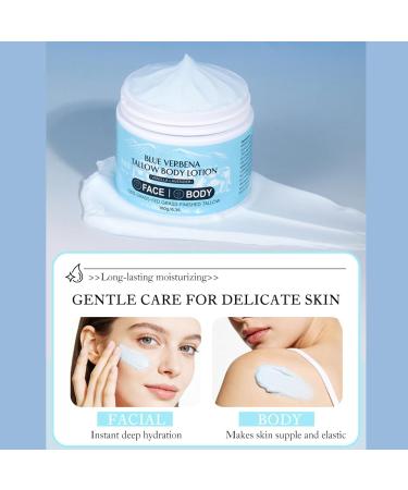 CLY AMS Blue Verbena Tallow Body Lotion Beef Tallow for Skin: Blue Balm Body Butter Anti-aging Soothing Face and Body Moisturizers for Mature Dry & Sensitive Skin Nourishing for Men Women - Buy Online on GoSupps.com