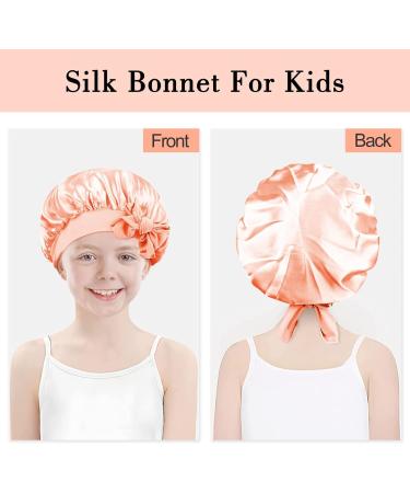Arqumi Silk Satin Bonnet for Kids 2Pcs - Soft Baby Sleeping Cap - Adjustable Night Cap for Toddler Child Teens - Nude & Purple - Buy Online on GoSupps.com