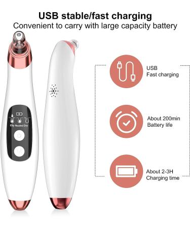 2022 Upgraded Blackhead Remover Pore Vacuum Kit | Facial Pore Cleaner Electric Acne Extractor Tool with 6 Probes | USB Rechargeable | For Women & Men | Suitable for Oil, Dry, and Mixed Skin - Buy Online on GoSupps.com