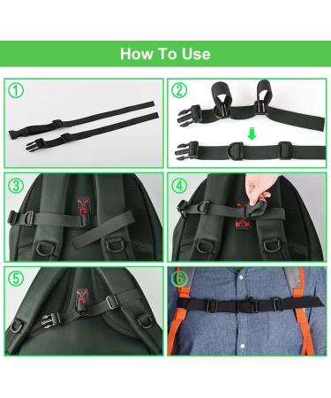 Adjustable Chest Strap Backpack Set for Kids - 2 Durable Non-Slip Straps for School Bags - Nylon Buckle Design for Outdoor Trips - Black - Buy Online on GoSupps.com