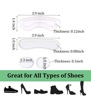 Heel Grips 8PCS & Inserts 12PCS for Women Men | Gel Cushion | Adhesive Shoe Pads for Loose Shoes - Prevent Heel Slipping & Rubbing - Buy Online on GoSupps.com