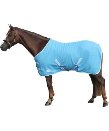 Netproshop Basic Horse Sweat Rug - Fleece Quality Cross Surcingles Light Blue Size 105-155 - Buy Online on GoSupps.com