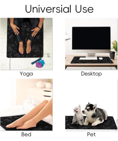 Groundmate Kit - Universal Earth Mat for Bed Yoga & Computer | Reduces EMF Stress Pain & Inflammation | Black Conductive Carbon - Buy Online on GoSupps.com