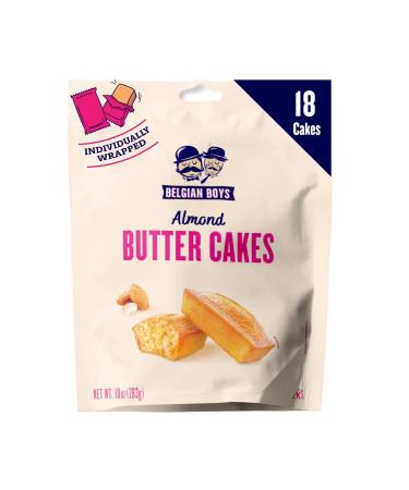 Belgian Boys Almond Butter Cakes, Individually Wrapped Loaf Cakes, Non-GMO, Non-Artificial, No Preservatives, Vegetarian Friendly (18 Cakes per Pouch)