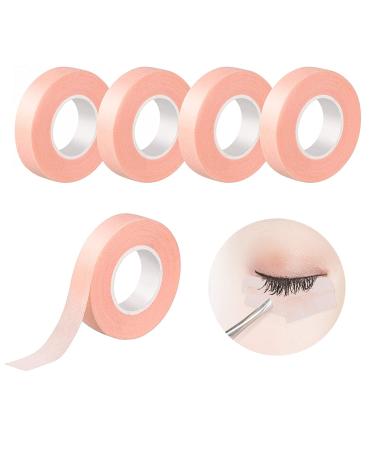 5 Rolls Beauty Eyelash Tape Fabric Eyelash Tape Microporous Breathable Tapes Lash Extension Tape for Lash Extensions DIY (Pink)