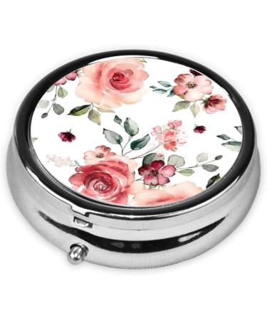 Blossoming Rose Flowers Round Pill Box | Lightweight & Moisture-Proof | Portable Emergency Medication & Fish Oil Holder - Buy Online on GoSupps.com