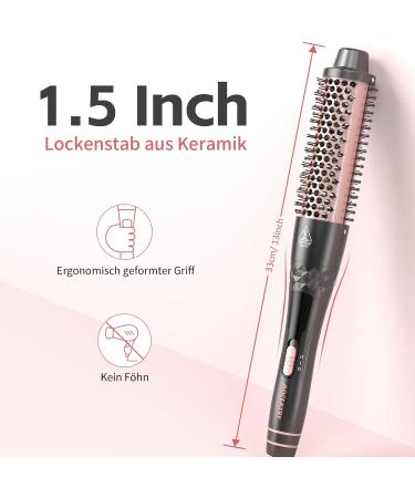 Buy Mocemtry 38mm Thermal Brush - Double PTC Heated Ceramic Curling Brush with Gloves & Clips - 2-in-1 Styling Tool for Perfect Curls | International Shipping Available - Buy Online on GoSupps.com