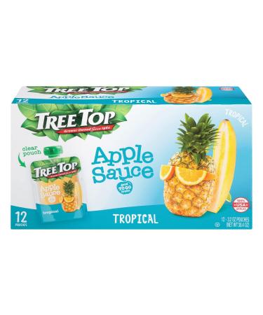 Tree Top Tropical Apple Sauce Pouches 3.2 oz - Pack of 12 | Tropical Flavored Snack Pouches - Buy Online on GoSupps.com