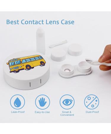 Portable School Bus Contact Lens Travel Kit | Cute Contact Lens Box with Mirror - Perfect for Daily Outdoor Use - Buy Online on GoSupps.com