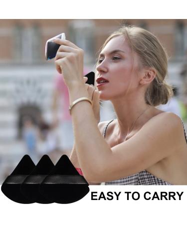 LuLiyLdJ 12 Pack Triangle Makeup Puff Black Cotton Puffs for Loose Powder & Face Makeup - Buy Online on GoSupps.com
