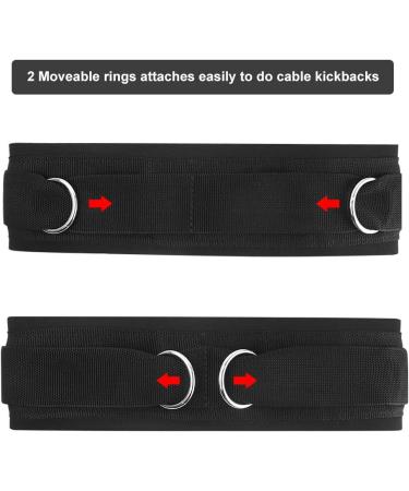 HYVAWO Waist Belt Neoprene Padded Gym Pulley Strap with Rings for Cable Machines Fitness Exercise Speed Agility Resistance Training - Buy Online on GoSupps.com