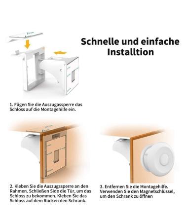Norjews Baby Safety Magnetic Cabinet Lock - 10 Locks & 2 Keys Invisible Childproofing for Cabinets and Drawers No Drilling Required - Buy Online on GoSupps.com