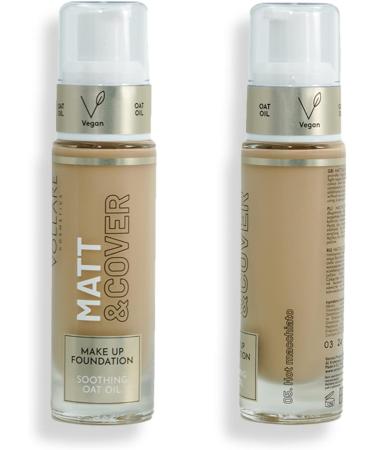  VOLLARE COSMETICS Vollare Cosmetics Foundation - Liquid and Long Lasting - 24h Adhesion - Vegan Natural Cosmetics with Pump (05 Hot Macchiato) - Buy Online on GoSupps.com