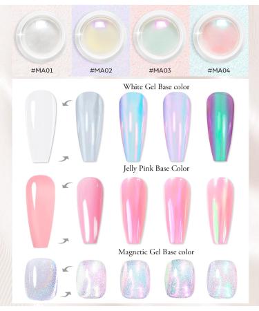 BISHENGYF Pearl Chrome Nail Powder - HIGH GLOSS White Holo Glazed Donut Chrome Powder Set Clear Aurora Mermaid Nail Glitter Powder Ice Magic Mirror Effect Pigment for Nail Art Design Decoration A-4 white - Buy Online on GoSupps.com