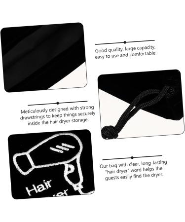 Healeved 8 Pcs Hair Dryer Storage Bag Jewelry Hair Dryer Bag Purse Organizer Pouches Tool Black Flannel - Buy Online on GoSupps.com