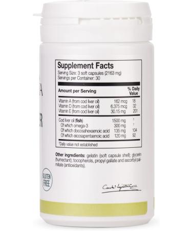 ANA MARIA LAJUSTICIA- COD Liver Oil - Rich in Omega-3 + Vitamins A, D & E. 30-Day Treatment Pack. Cardiovascular Health. Gluten Free. - Buy Online on GoSupps.com