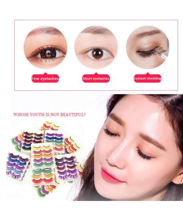 Allbestaye 5 Pairs Colorful Handmade False Eyelashes - Green Purple Brown for Party Makeup - Buy Online on GoSupps.com