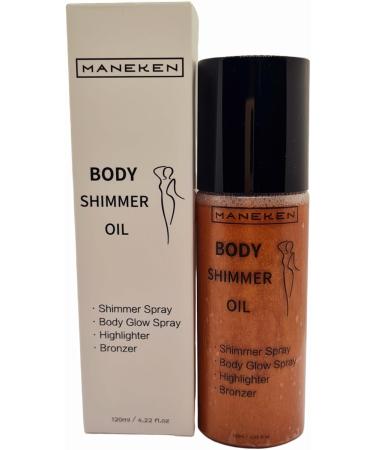 Maneken NEW Face and Body Shimmer Spray Golden Bronze Body Glow Highlighter Bronzer Body Beauty Moisturize Oil - Buy Online on GoSupps.com
