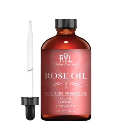 Rose Essential Oil Large 4 Fluid Ounce 100% Pure Therapeutic Organic Grade Aromatherapy Relaxation Skin Therapy Perfume & Diffusers