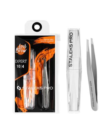 STALEKS PRO Stainless Steel Expert 10/4 Eyebrow Tweezer for Sparse & Thin Eyebrows