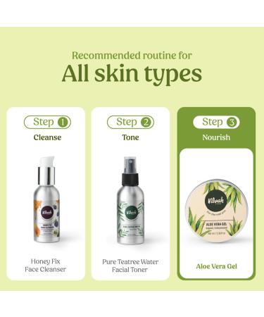 Vilvah STORE Aloe Vera Gel - 99% Pure Natural Moisturizer for Face & Hair Hydrating Skin with Vitamin E Paraben-Free - 100g - Buy Online on GoSupps.com