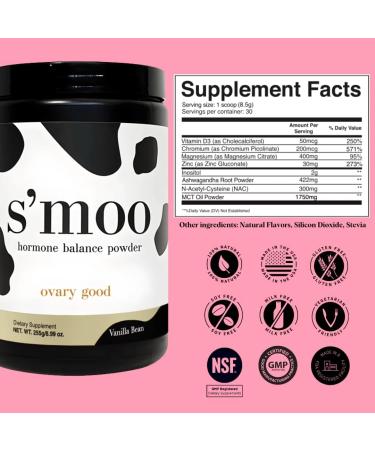 S moo Ovary Good - Vanilla Bean | 7-in-1 PCOS Supplement for Hormone Balance & Fertility | Ovarian Health Support (30 Servings - Buy Online on GoSupps.com