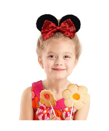 Qearl 6-Piece Sequin Mouse Ears Hair Clips - Alligator Clips Hair Bows for Toddlers Girls - Theme Park Party Accessories - Buy Online on GoSupps.com