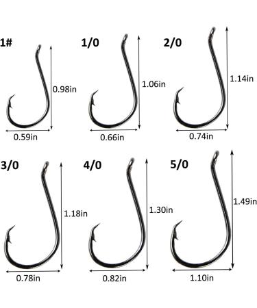 150PCS Circle Hooks Saltwater Fishing Hooks Kit | High Carbon Steel Offset Octopus Catfish Hooks Assortment | Sizes #1-5/0 - Buy Online on GoSupps.com