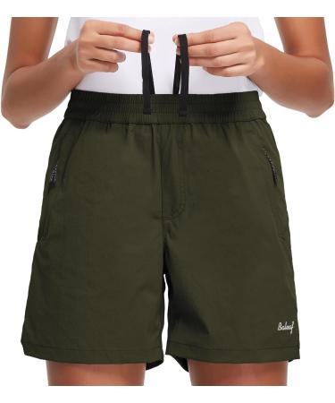 BALEAF Women's 5 Athletic Hiking Shorts - Sage Green, Size XL | Quick Dry, UPF 50+, Zipper Pockets - Buy Online on GoSupps.com