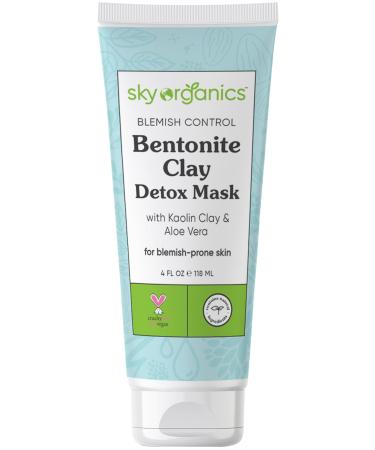 Sky Organics Blemish Control Bentonite Clay Detox Mask with Kaolin Clay & Aloe Vera  4 fl oz (118 ml)